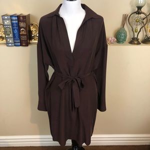 Vince Silk Shirt Dress Plum Sz L Rare! Gorg!